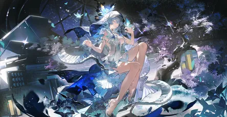 星夜幻想少女 幻想 动漫风格 蓝色调 4K