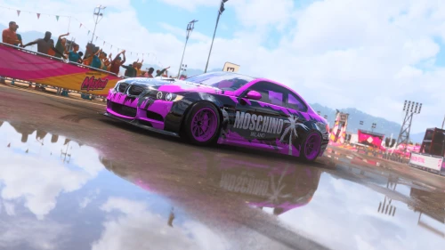 紫黑涂装赛车漂移 赛车 漂移 MOSCHINO 4K