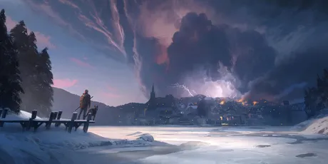 雪夜小镇 冬季 雪景 小镇 8K