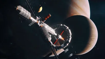 太空站与行星 科幻 太空 未来主义 4K