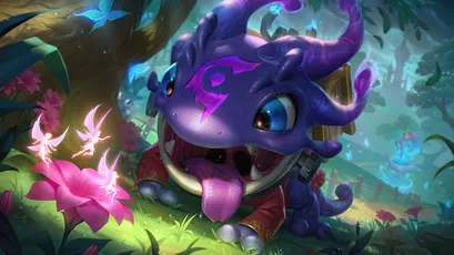 梦幻紫龙 奇幻 卡通 紫色 4K