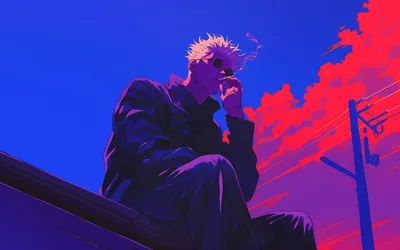 屋顶上的孤独 夜晚 孤独 蓝色 1080P