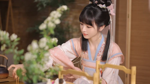 身着汉服的少女 汉服 古风 少女 4K