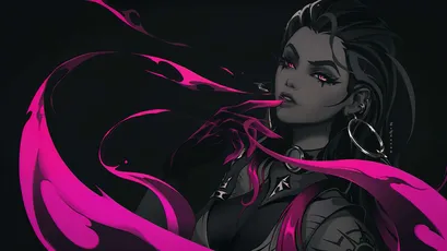 黑暗背景下的神秘女性 黑色背景 神秘女性 粉色披风 4K