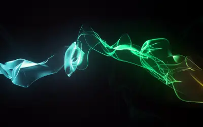 流动光雾特效 抽象动画 科技感 蓝绿色调 1080P
