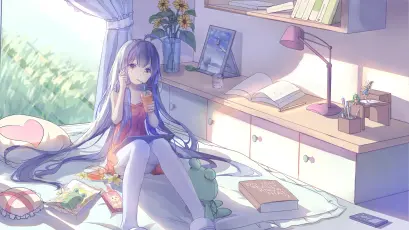 温馨动漫少女卧室 动漫 卧室 温馨 4K
