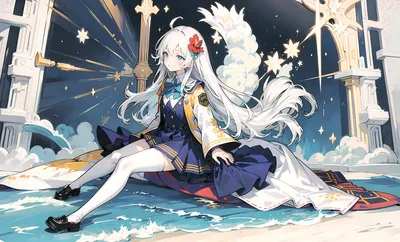 星夜少女 动漫 幻想 星空 8K