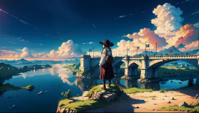 梦幻桥梁 风景 幻想 天空 1080P