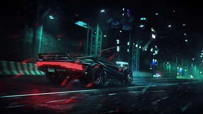 夜晚赛车场的霓虹灯光 赛车 夜景 霓虹灯 4K