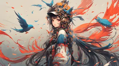 幻想之翼 幻想 翅膀 蓝色 4K