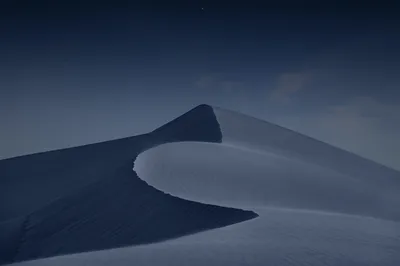 雪夜山峰 雪山 夜晚 冷色调 4K
