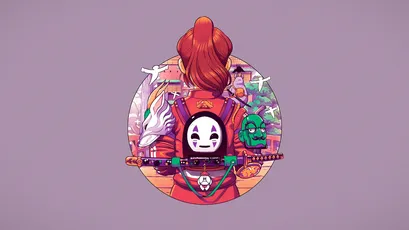 神秘面具少女 动漫风格 紫色调 神秘主题 2K