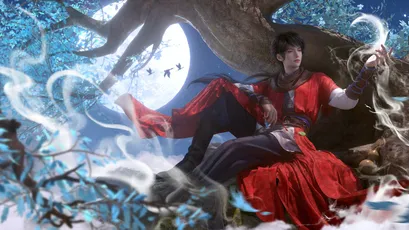 幻想森林中的神秘人物 奇幻 森林 夜晚 4K