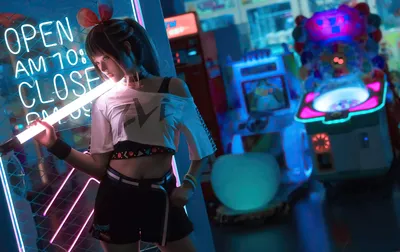 霓虹游戏厅 霓虹 游戏厅 cosplay 4K