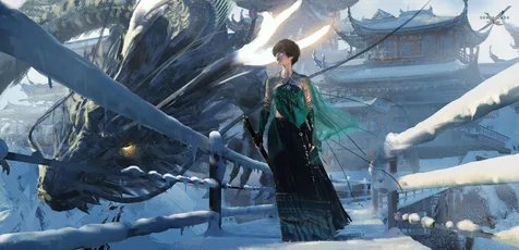 雪中古风人物与机械生 冬季 古风 机械 SD