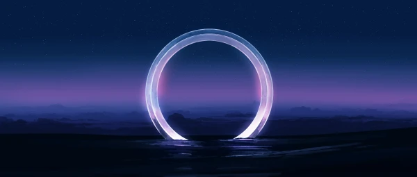 神秘光环 科幻 夜晚 紫色 4K